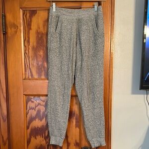 Aerie Gray Track Pants with Tapered Leg and Ribbed Cuffs
